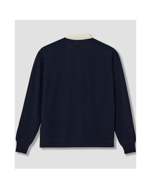 Drake's Blue Long-Sleeved Sweater for men