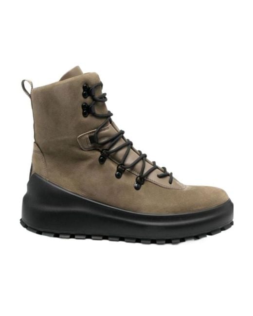 Stone Island Brown Lace-Up Suede Boots for men