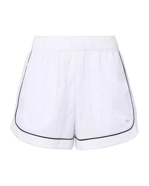 Alo Yoga White Striped Detail Shorts
