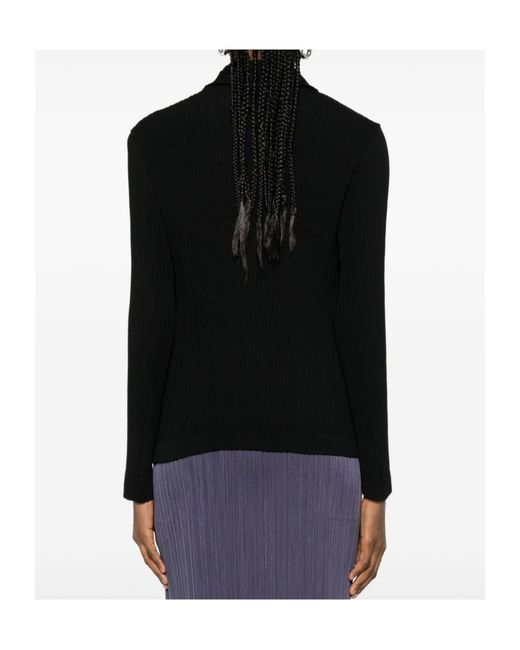 Issey Miyake Black Single Breasted Pleated Jacket