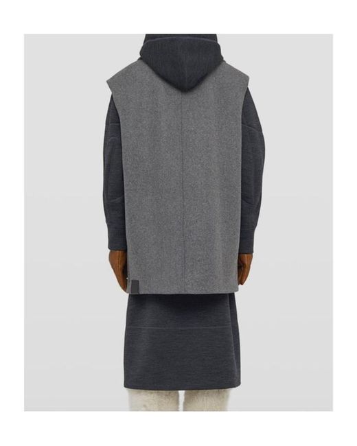 Jil Sander Gray Double-Breasted Vest