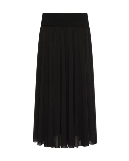 Marella Black Flared Georgette Skirt