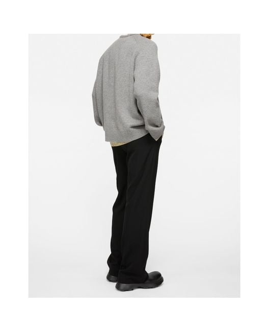 Acne Gray V-Neck Jumper for men