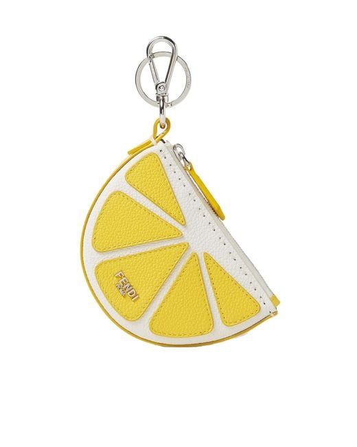 Fendi Logo Plaque Lemon Charm in Yellow | Lyst