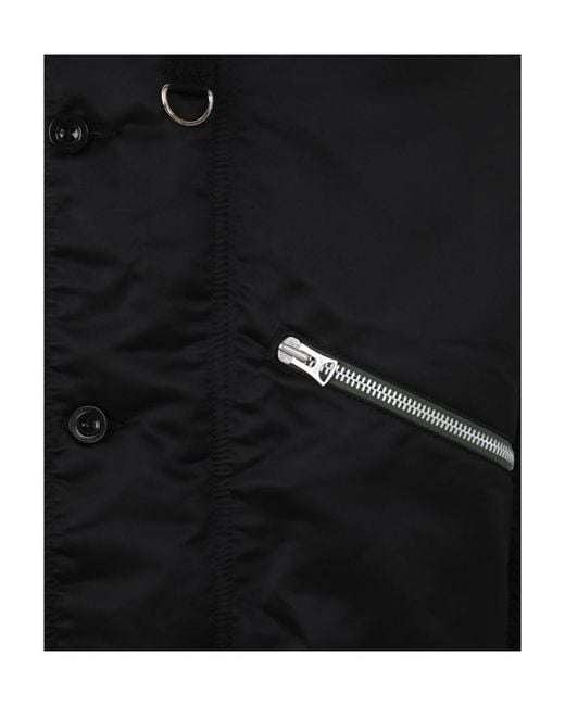 Sacai Black Collared Button-Up Jacket for men