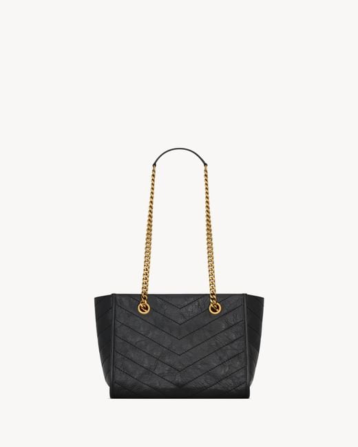 Saint Laurent Black Niki Logo Plaque Shoulder Bag