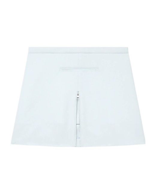 Courreges White Zip-Detail Twill Miniskirt
