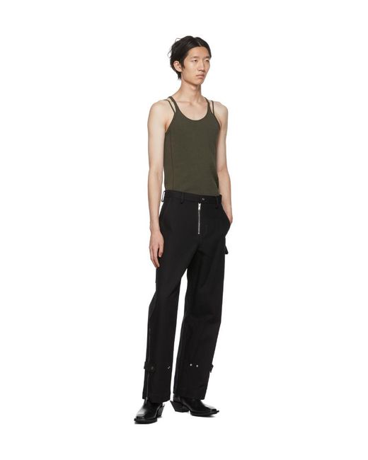 Dion Lee Black Density Double-Strap Tank Top for men