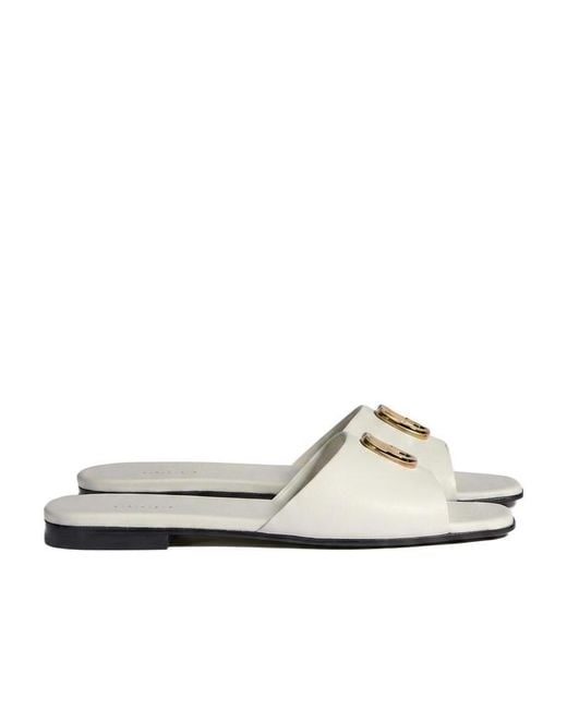Gucci White Logo Slide Sandals