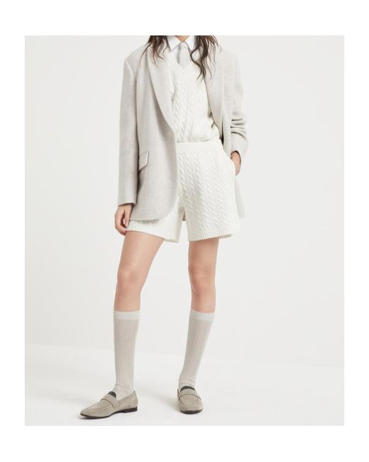 Brunello Cucinelli White Logo-Patch Vest