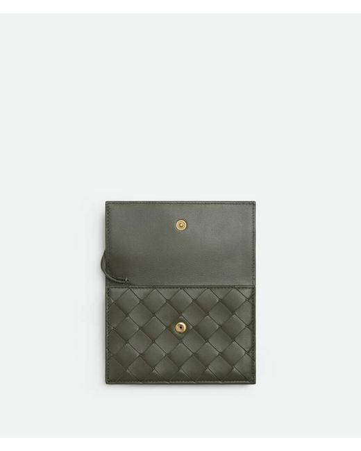 Bottega Veneta Green Andiamo Zipped Card Case