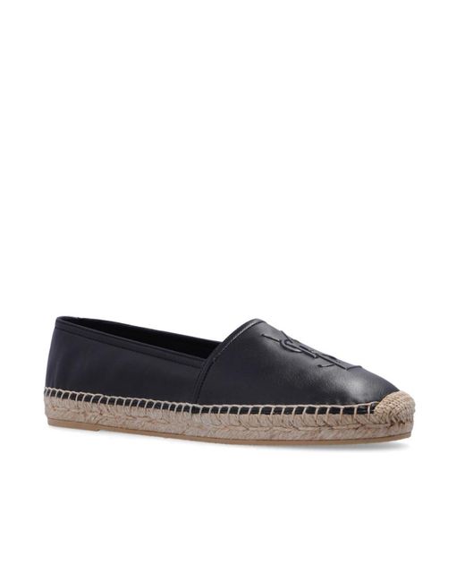 Saint Laurent Gray Cassandre Slip-On Espadrilles