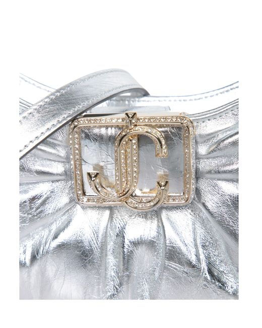 Jimmy Choo White Edie Hobo Mini Bag