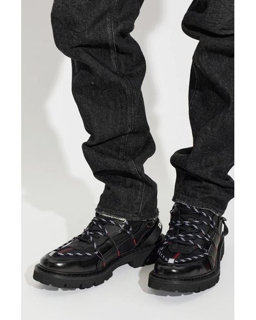 DSquared² Black Lace-Up Ankle Shoes for men