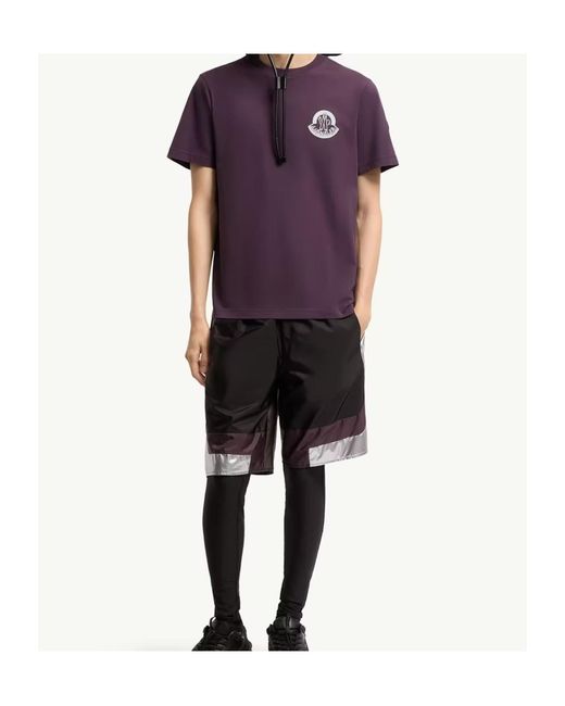 Moncler Purple Logo Cotton Jersey T-Shirt for men