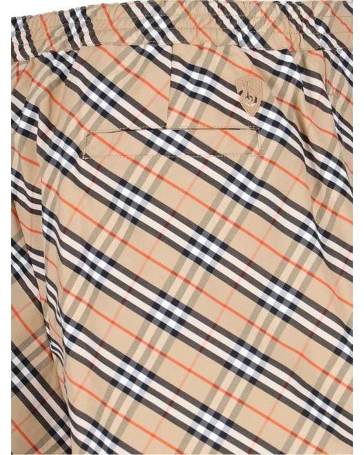 Burberry Natural Check Printed Drawstring Shorts