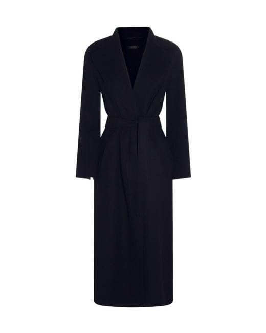 Max Mara Blue 'S Poldo Belted Coat