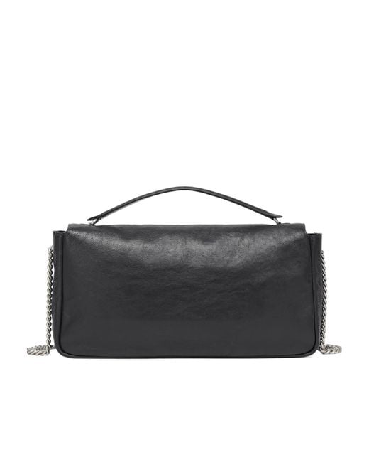 Fendi Black Baguette Chain-Linked Large Shoulder Bag