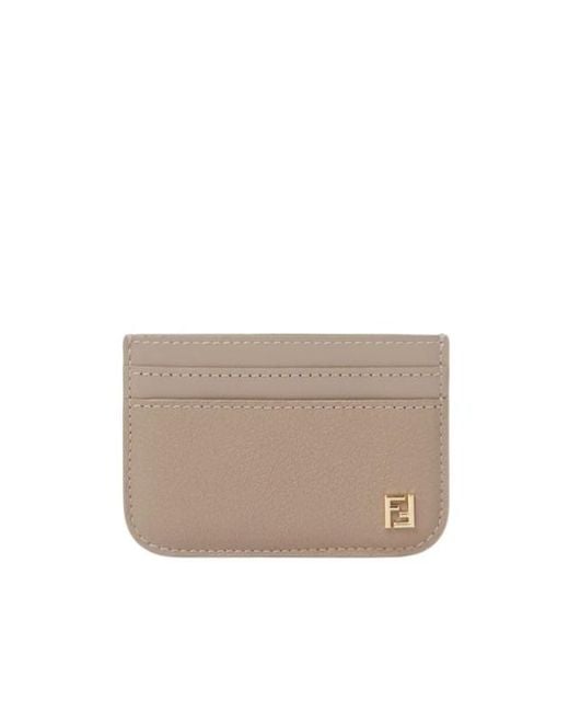 Fendi Gray Ff Card Case