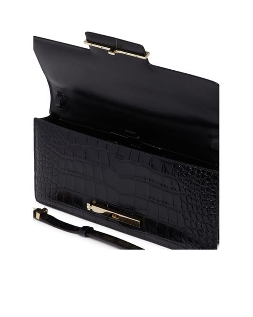 Tom Ford Black Embossed Shoulder Bag