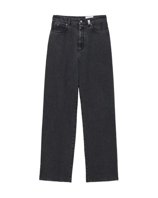 McQueen Blue Wide-Leg Skull Plaque Jeans