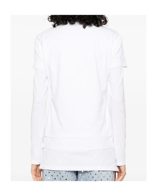 Miu Miu Set Of Three Logo Patch T-Shirts in White | Lyst