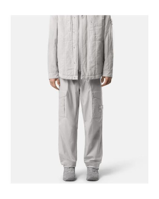 Stone Island Gray Loose Cargo Pants for men