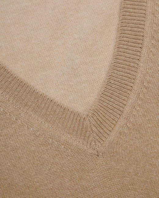 Max Mara Natural V-Neck Long-Sleeved Pullover