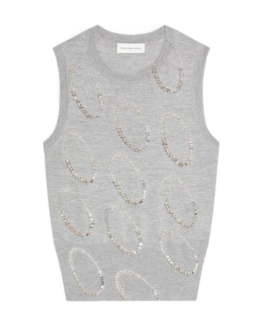 Dries Van Noten Gray Embroidered Vest