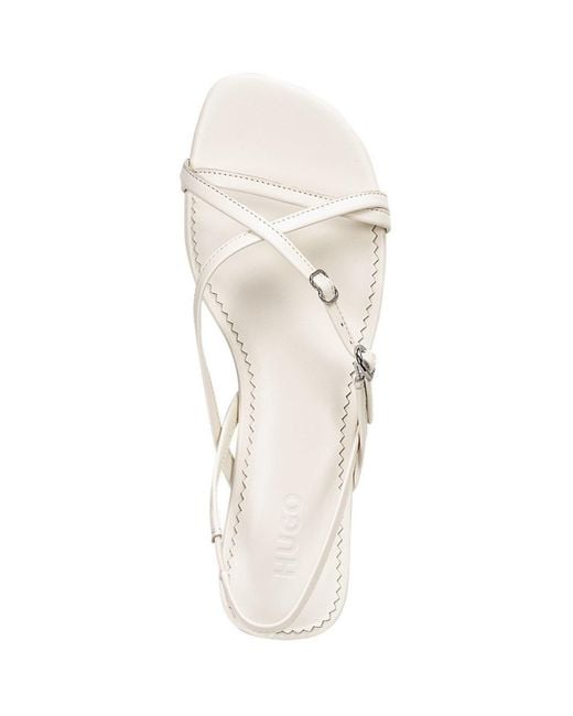 Boss White Solid Color Flat Sandals