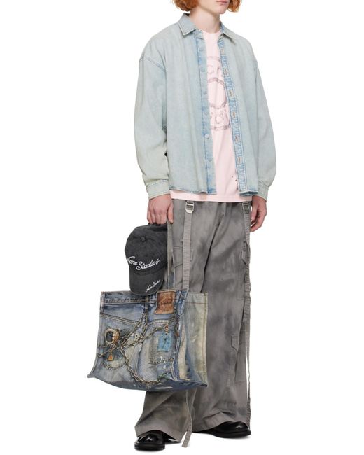 Acne Gray Buckle Detailed Pants for men