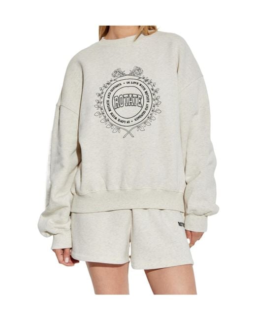 ROTATE BIRGER CHRISTENSEN White Logo Embroidery Sweatshirt