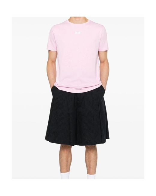 Gcds Pink Logo-Motif T-Shirt for men