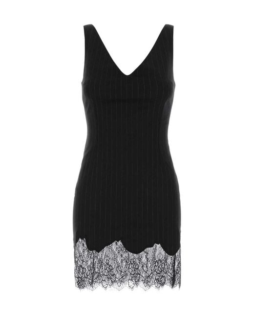 ANDAMANE Black Striped Sleeveless Dress