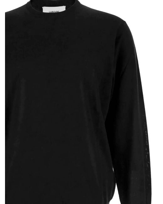 Lardini Black Long Sleeve Crewneck Jumper for men