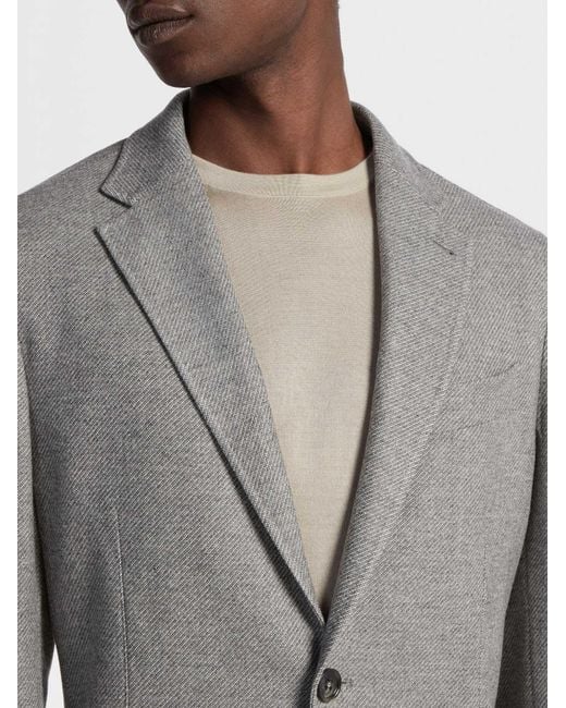 Zegna Gray Mélange Trofeo Wool And Cashmere Blend Blazer for men