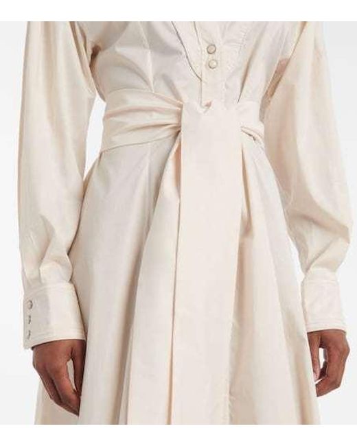 Johanna Ortiz White Vela De Cruz Cotton-Blend Poplin Wrap Dress
