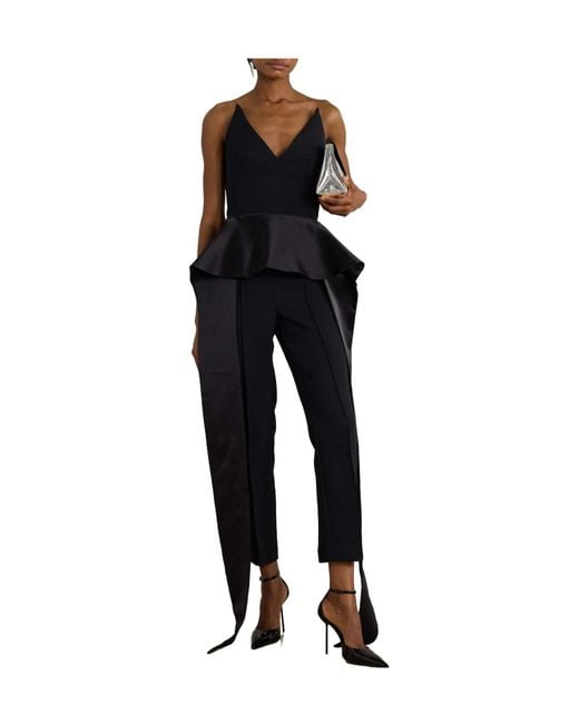 Maticevski Black Crepe Straight-Leg Pants