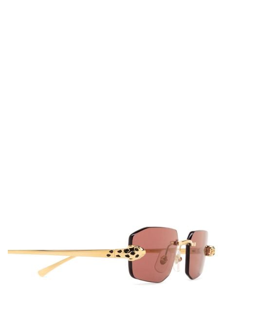Cartier Pink Geometric Frame Sunglasses for men