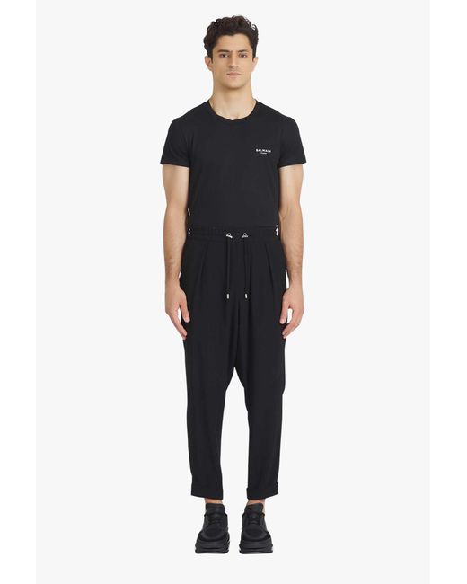 Balmain Black Slouchy Tapered Pants for men