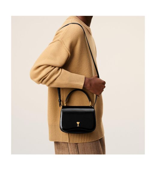 AMI Black Ami Top Handle Paris Paris Bag for men