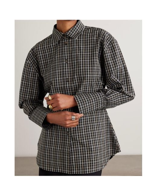 Rohe Black Checked Buttoned Shirt