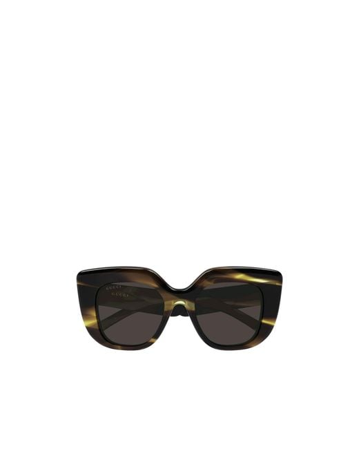 Gucci Black Eyewear Butterfly Frame Sunglasses