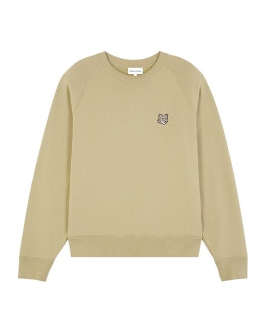 Maison Kitsuné Natural Maison Kitsuné Bold Fox Head Patch Oversized Sweatshirt for men