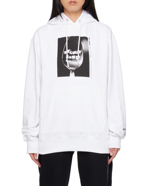 Helmut Lang White Hooded Sweater for men