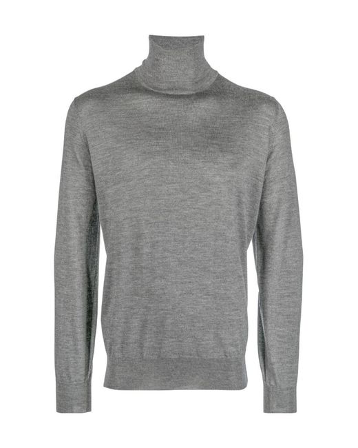 Brunello Cucinelli Gray Turtleneck Knitted Jumper for men
