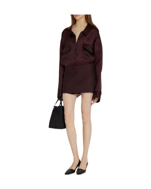 Khaite Brown Jett Wool Blend Mini Skirt