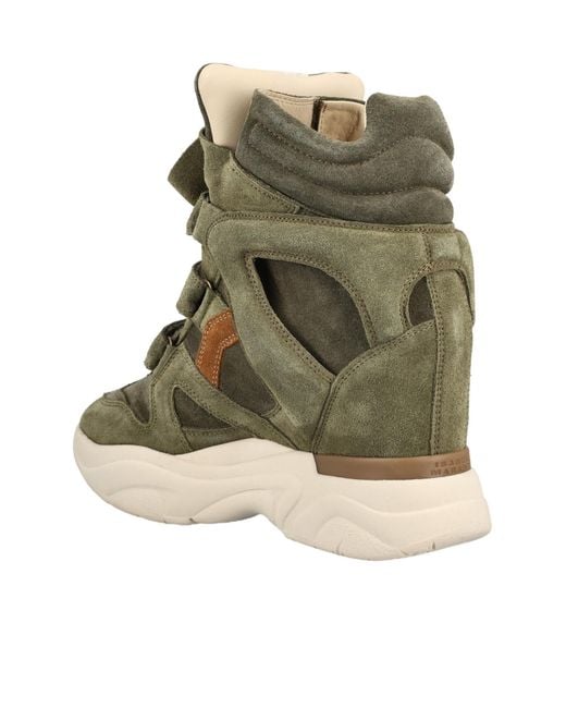 Isabel Marant Green Round-Toe Sneakers
