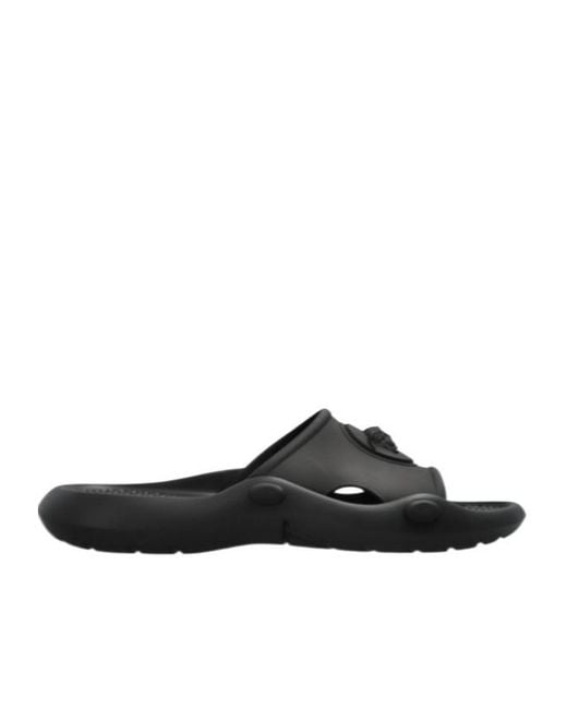 Versace Black Medusa-Plaque Slides for men