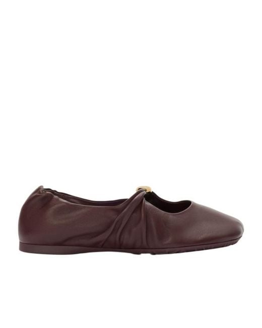Loewe Brown Pebble Soft Ballerina Shoes